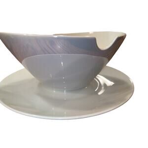 RARE Rosenthal-Continental China Crystalline Blue GRAVY BOAT + UNDER PLATE EXC!!